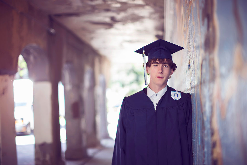 Chicago Senior Photographer 13 Graduation cap and gown in Chicago style on the North Side of Chicago