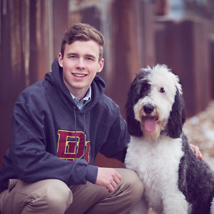 Home 10 Chicago senior at Lake Michigan with dog photo by Marmalade Photography