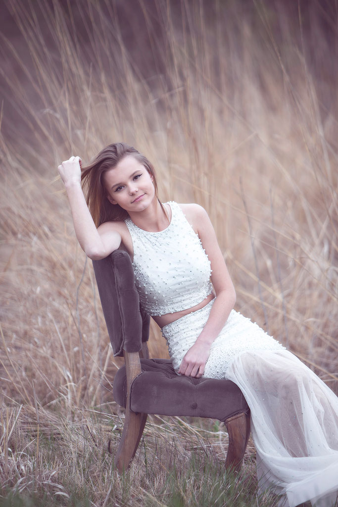 Chicago Senior Photographer 46 Suburban senior photography - senior girl in a prom dress in a nature setting by Marmalade Photography