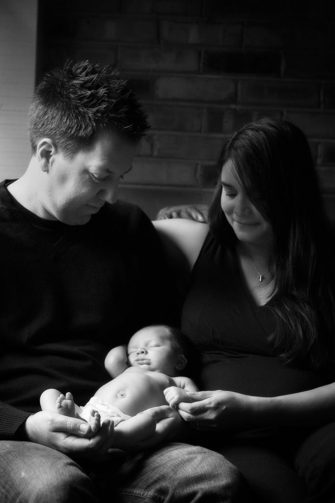 Suburban and Chicago Infant and Baby Photographer 23 Newborn with mom and dad photo at home in Chicago by Marmalade Photography