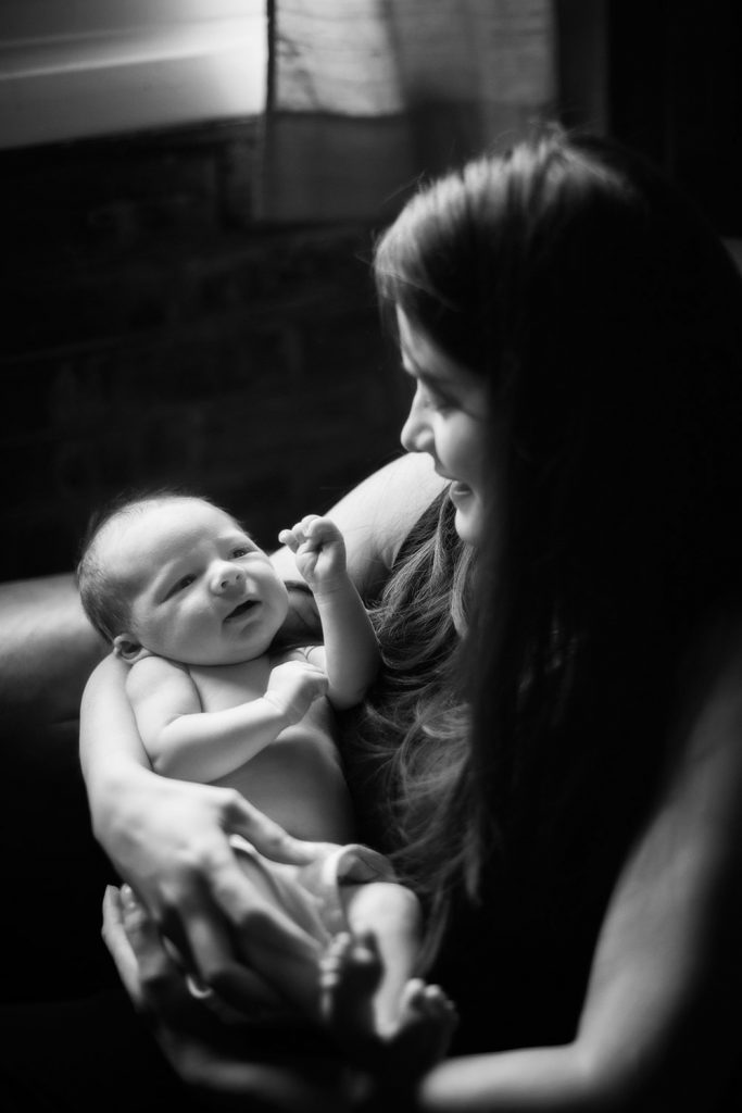 Suburban and Chicago Infant and Baby Photographer 22 At home photo in Chicago with mom and newborn by Marmalade Photography