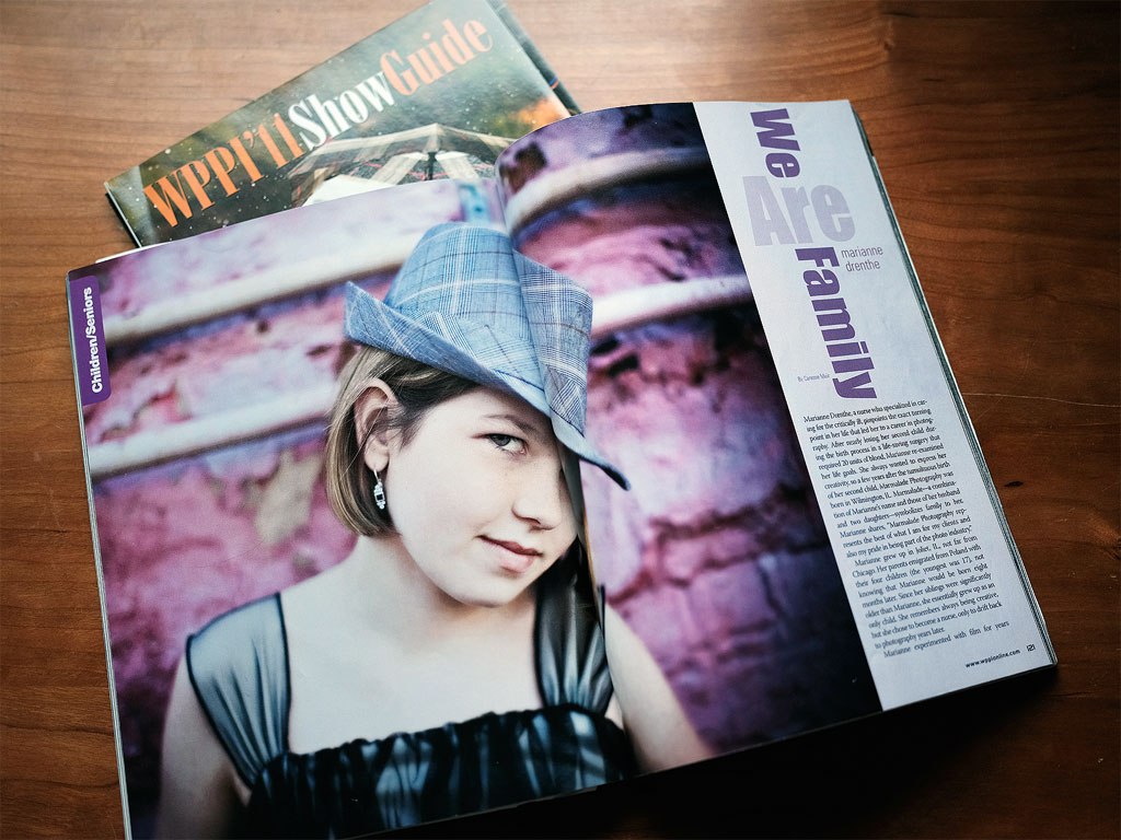 Press 3 WPPI Convention Guide featuring Marmalade Photography's work for the family, children and seniors genre for that year