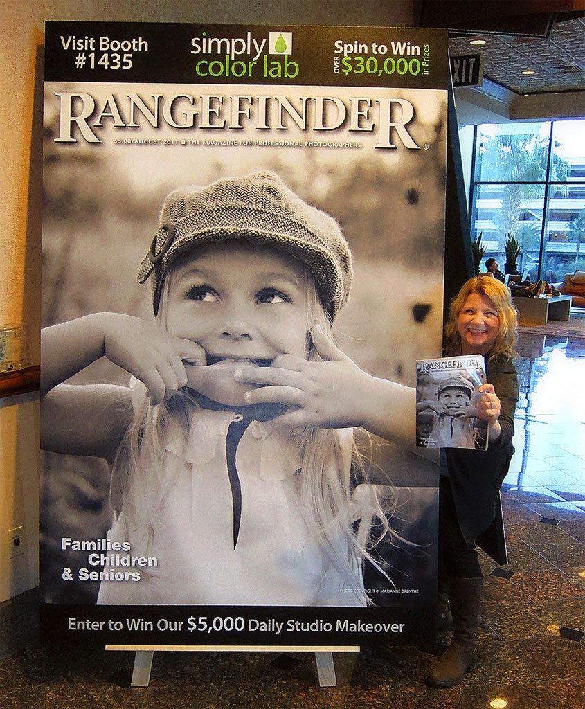 Press 5 My work on a giant Rangefinder cover at the Las Vegas convention at MGM Grand